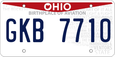 OH license plate GKB7710