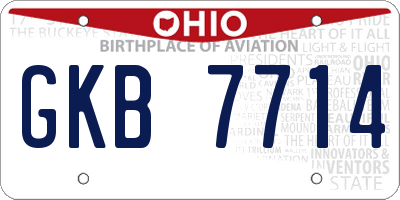 OH license plate GKB7714