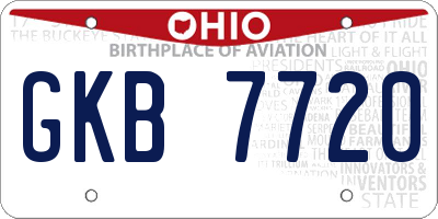OH license plate GKB7720