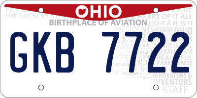 OH license plate GKB7722