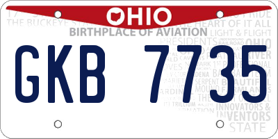 OH license plate GKB7735
