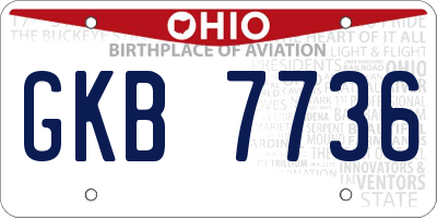 OH license plate GKB7736