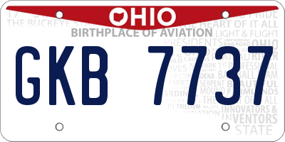 OH license plate GKB7737