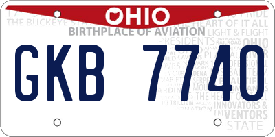 OH license plate GKB7740