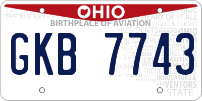 OH license plate GKB7743