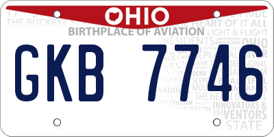 OH license plate GKB7746
