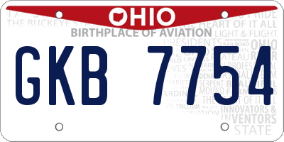 OH license plate GKB7754