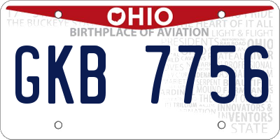 OH license plate GKB7756