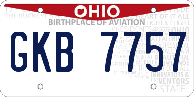 OH license plate GKB7757