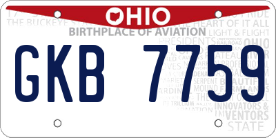 OH license plate GKB7759