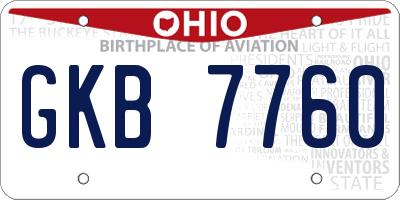 OH license plate GKB7760