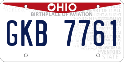 OH license plate GKB7761