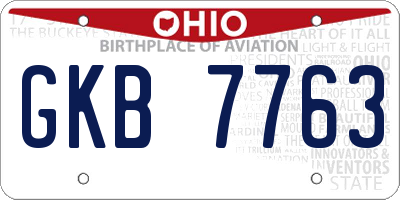 OH license plate GKB7763
