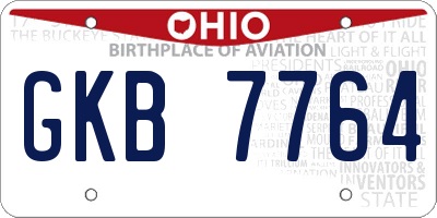 OH license plate GKB7764