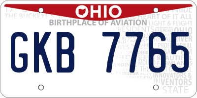 OH license plate GKB7765