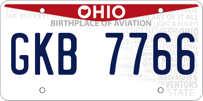 OH license plate GKB7766