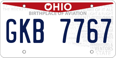 OH license plate GKB7767