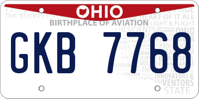 OH license plate GKB7768