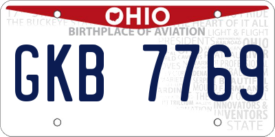 OH license plate GKB7769