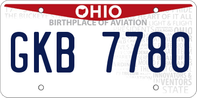 OH license plate GKB7780