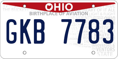 OH license plate GKB7783