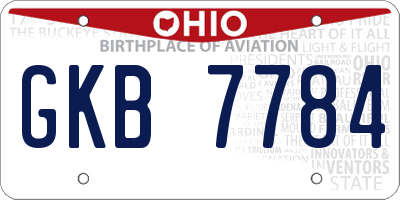 OH license plate GKB7784