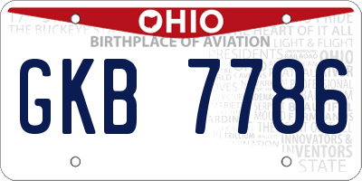 OH license plate GKB7786