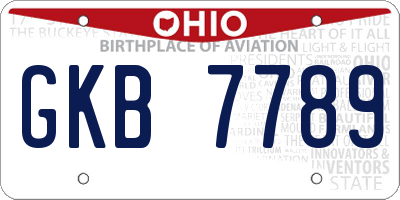 OH license plate GKB7789
