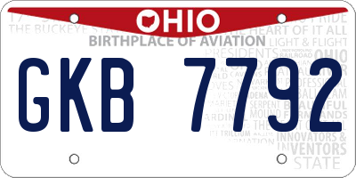 OH license plate GKB7792