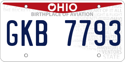 OH license plate GKB7793