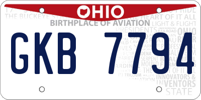 OH license plate GKB7794