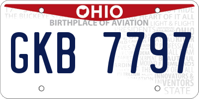 OH license plate GKB7797
