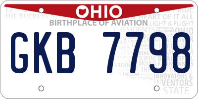 OH license plate GKB7798