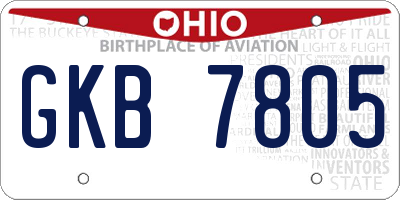 OH license plate GKB7805