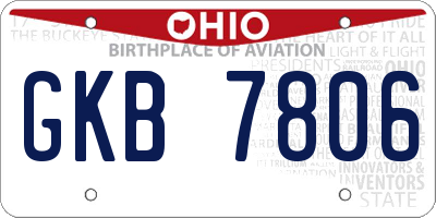 OH license plate GKB7806