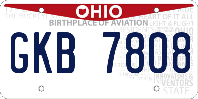OH license plate GKB7808