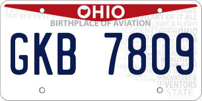 OH license plate GKB7809