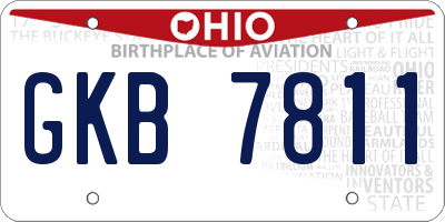 OH license plate GKB7811