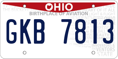 OH license plate GKB7813
