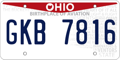 OH license plate GKB7816