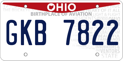 OH license plate GKB7822