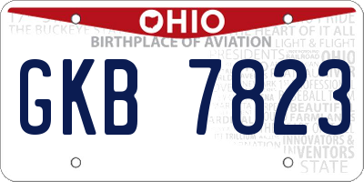OH license plate GKB7823
