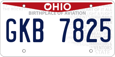 OH license plate GKB7825
