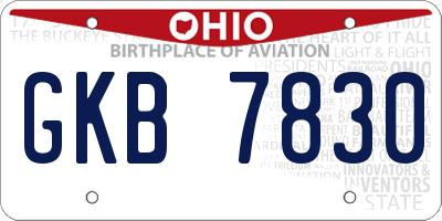 OH license plate GKB7830