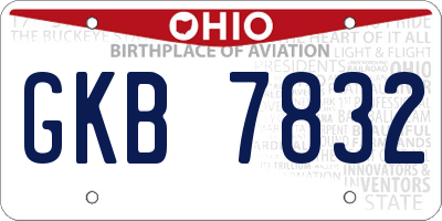 OH license plate GKB7832