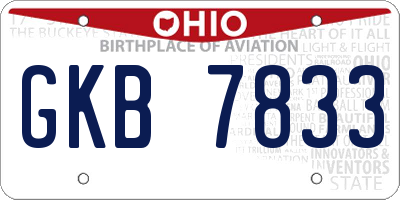 OH license plate GKB7833