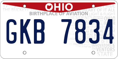 OH license plate GKB7834