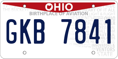 OH license plate GKB7841