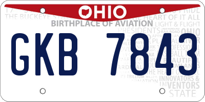 OH license plate GKB7843