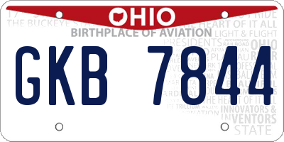 OH license plate GKB7844